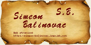 Simeon Balinovac vizit kartica